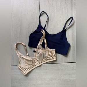 Victoria’s Secret Elegant Navy and Beige Lingerie Bralette Bundle